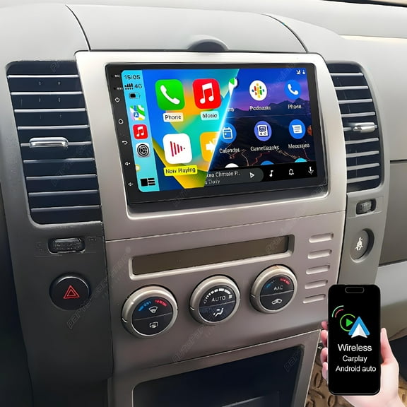 Eforcase Car Radio for Nissan Pathfinder 2005-2010 with Wireless CarPlay Android Auto, 7 Inch IPS Touchcreen Stereo with WiFi GPS Navigation SWC Bluetooth FM 1080P Backup Camera