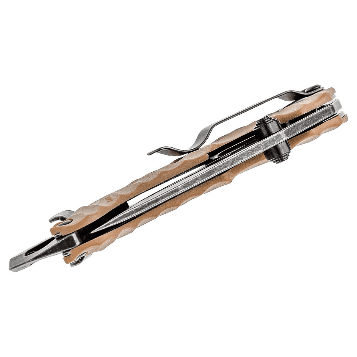 Kershaw Shuffle II, Tan Multifunction Folding Pocket Knife, Tanto Blade
