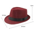 thumbnail image 5 of harmtty Unisex Elegant Braided Wide Brim UV Protection Panama Hat Fashion Accessories,Wine Red, 5 of 8