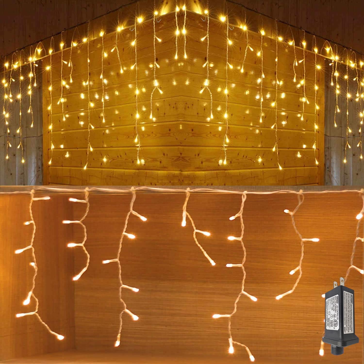 YASENN 300Led Icicle Style String Lights 29.5FT,Update Connectable 8