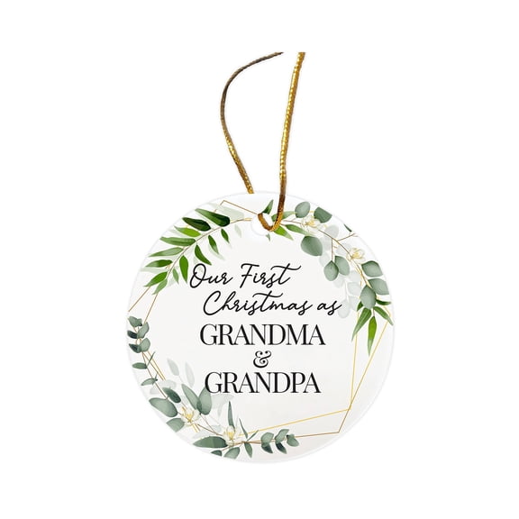 Inspirational Grandparents Christmas Ceramic White Round Ornament 2.875in - Only the Best Parents