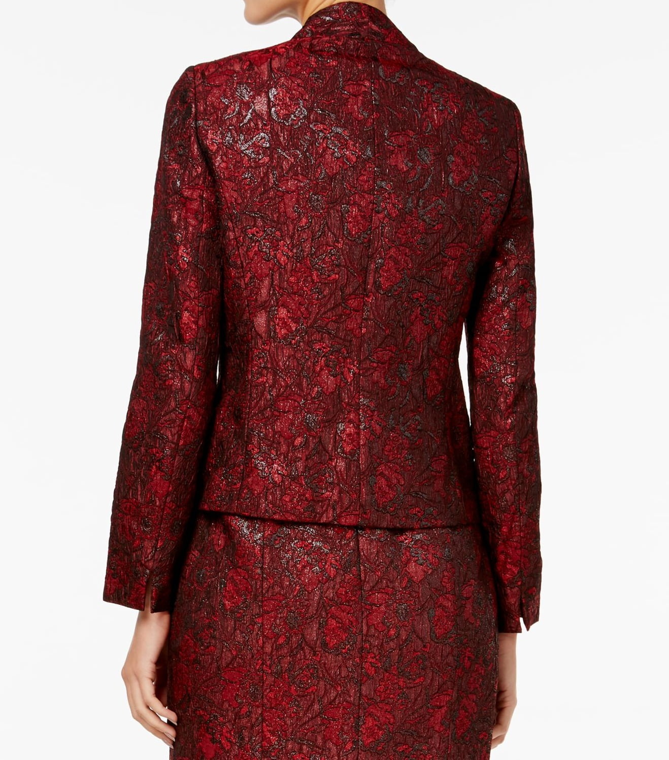 Kasper Womens Floral Jacquard Jacket