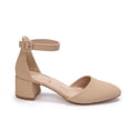 thumbnail image 2 of LuckLilac Women's Round Toe Pumps Ankle Strap Low Buckle Block Heel Sandals Dress Wedding Office Party Shoes, 2 of 5