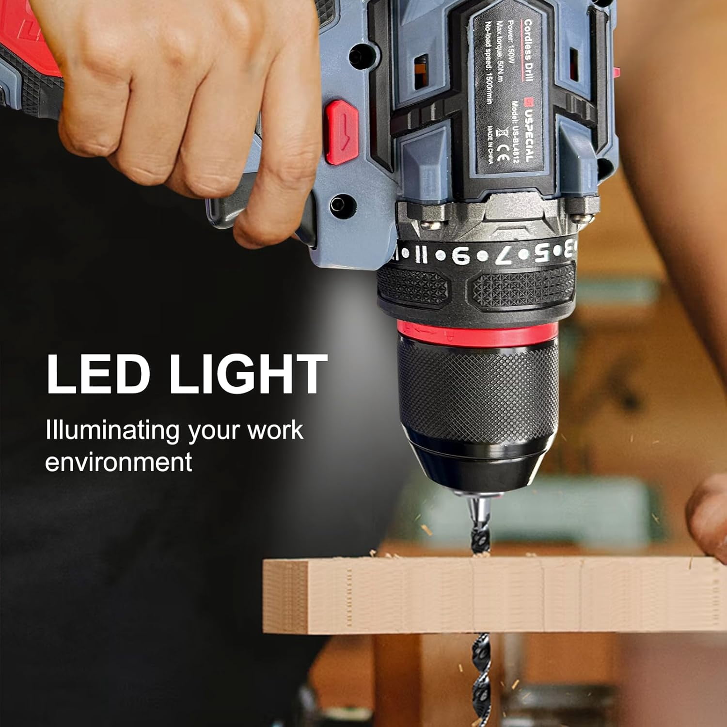 20V Cordless Brushless Power Drill Set, 3/8-Inch Chuck, 443 In-Lbs Torque, 2 Variable Speed