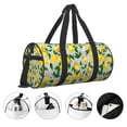thumbnail image 5 of Xecao Lemon1 print Round Travel Duffel Bag is a foldable gym bag with an inner pocket, perfect for travel sports, 5 of 8