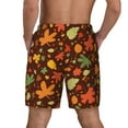thumbnail image 2 of Lsque Mens Swim Trunks Autumn Leaves Pattern - Bathing Suit Compression Liner - Beach Swim Shorts Swimwear - (S-3XL) - Stretch Quick Dry -Large, 2 of 9