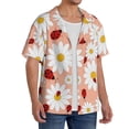 thumbnail image 2 of Balery Daisy and Ladybug Camisa Casual de Manga Corta con Botones para Hombre, Texturizada, Estilo Cubano, para Playa, Verano-X-Large, 2 of 5