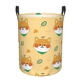thumbnail image 2 of LNWH Waterproof Laundry Basket with Handles, Shiba Inu Dog and Leaves Seamless Pattern Foldable Laundry Hamper, Medium Size, 2 of 8
