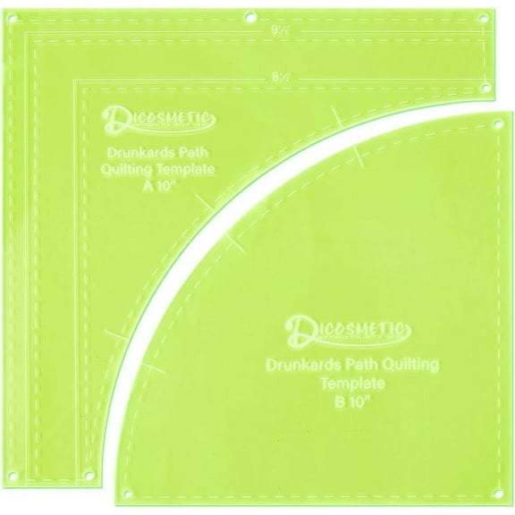 2Pcs Path Quilting Templates Acrylic Rulers Sewing Rulers Set Creative Quilting Cutting Template Hand Patchwork Tool Stencil Template Multifunctional Ruler