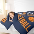 thumbnail image 4 of jejeloiu Basketball Sport Theme Queen Comforter Set,Boys Ball Game Bedding Comforter Set For Teens Reversible 3 Pieces, 4 of 8