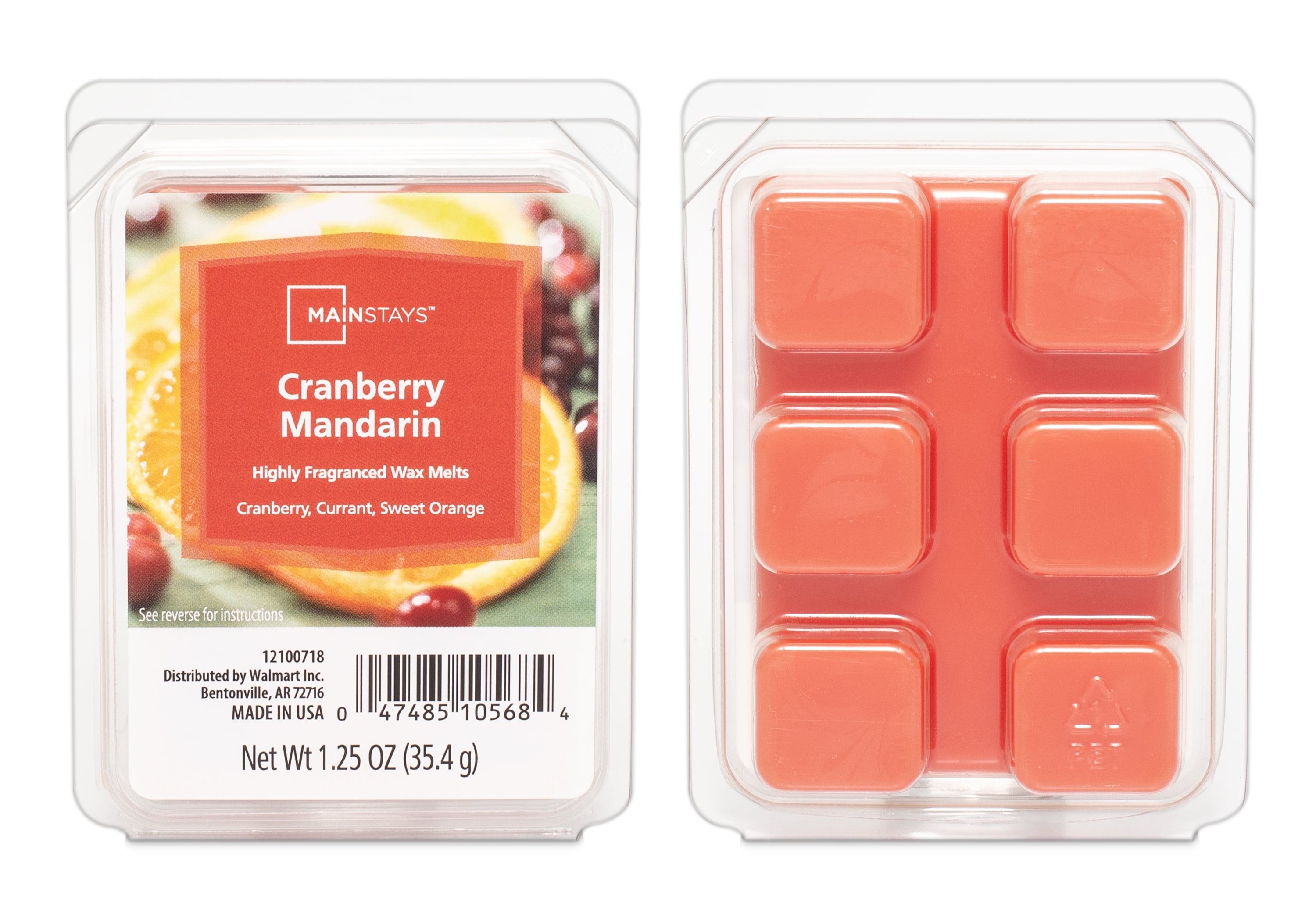Mainstays Cranberry Mandarin Scented Wax Melt, 1.25 oz