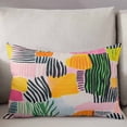 thumbnail image 3 of Contemporary Geometric Throw Pillow Cover 16 x 24 Inch Decorative Pillow Cover Color Block Striped Abstract Lumbar Pillowcase Seasonal Rectangle Cushion Case for Couch Sofa Bed Living Room, 3 of 7