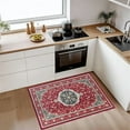 thumbnail image 5 of Jamfeel Washable Area Rugs 2x3 Door Mat Entryway Vintage Floral Low Pile Rug Entrance Carpet for Living Room Kitchen, Red, 5 of 5