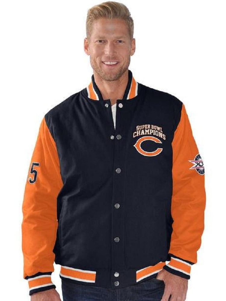 Chicago Bears Super Bowl Champions Cotton Canvas Button up Jacket by G-III Sports