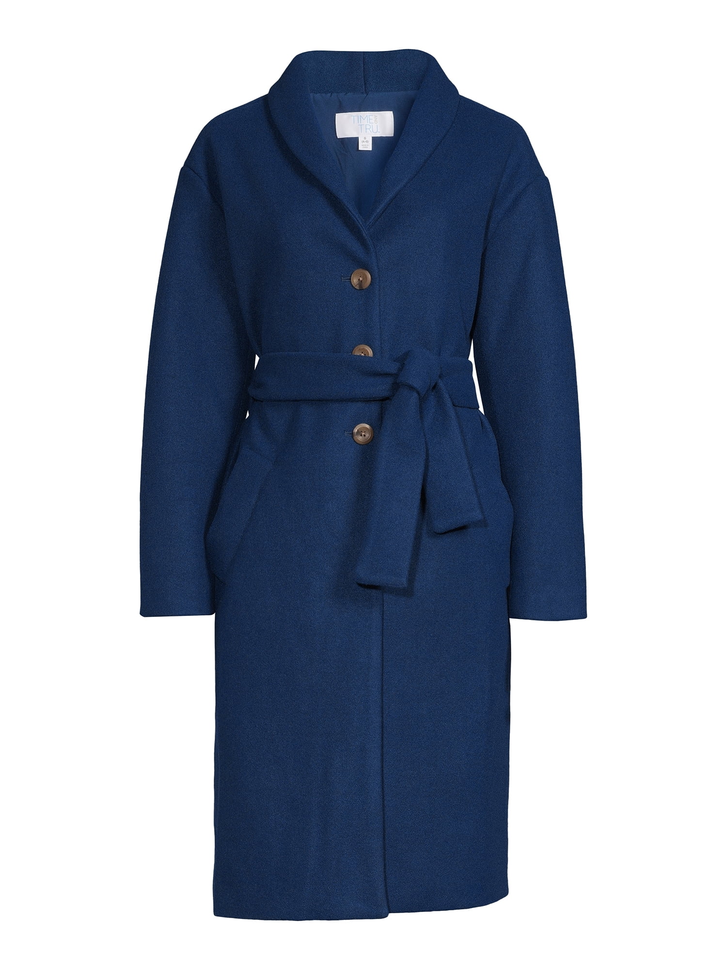 Time and Tru Women's and Plus Size Shawl Collar Coat