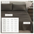 thumbnail image 3 of Cotton Heathered Melange Jersey Knit Bed Sheet Set (Twin, Charcoal), 3 of 7