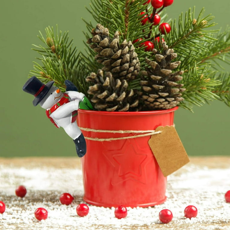 Luoshdecor Christmas Plant Pot Hanger,Cute Resin Snowman Santa Hanging  Climbing Pot Buddies Ornament for Flower Pots Garden Decor 4.3 in -  Walmart.com
