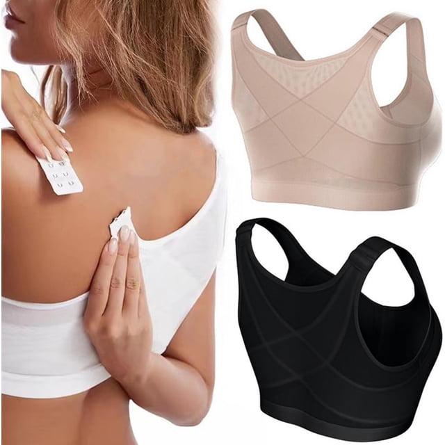 Forme Science Bra Corrector de Postura, Sujetador de Apoyo de Espalda Inalámbrico con Cierre Frontal para Mujer, Sujetador Push-Up Antiflacidez