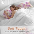thumbnail image 4 of 3 Piece Pink Purple Spring Floral Duvet Cover Set Full Size, Microfiber Comforter/Quilt Cover with Corner Ties and 2 Pillowcases, Summer Flower Botanical All Season Soft Bedding with Zipper Closure, 4 of 8