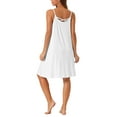 thumbnail image 3 of INSPIRE CHIC Women's Nightgown Sleeveless Spaghetti Strap Cross Back Sleepwear Dress Nightwear M White, 3 of 6