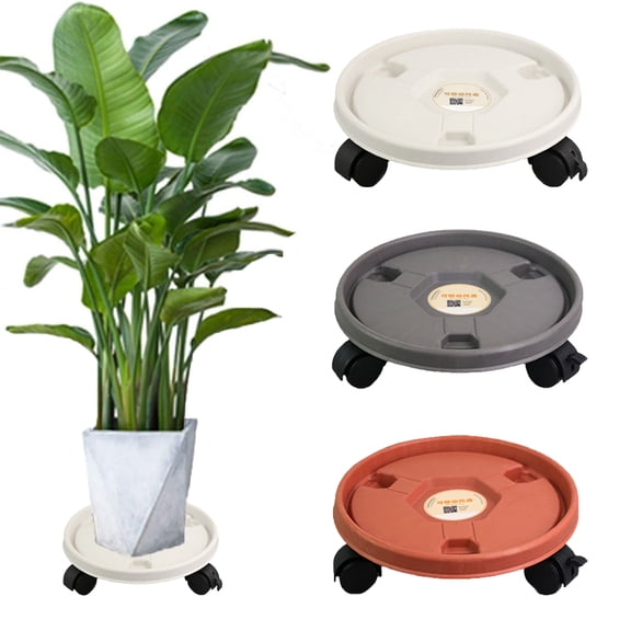 Sunjoy Tech Moving Plant Pot Saucer, Plant Pallet Caddy Plant Stand Round Flower Pot Mover, Plant Pot Pallet Dolly Caster with Universal Wheels