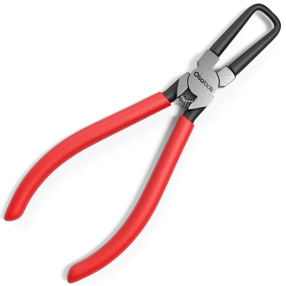 Olsa Tools Electrical Disconnect Pliers - 8 Inch Push Tab Connector Removal Tool - One Hand Locking Tab Release Pliers for Automotive Connectors - Co