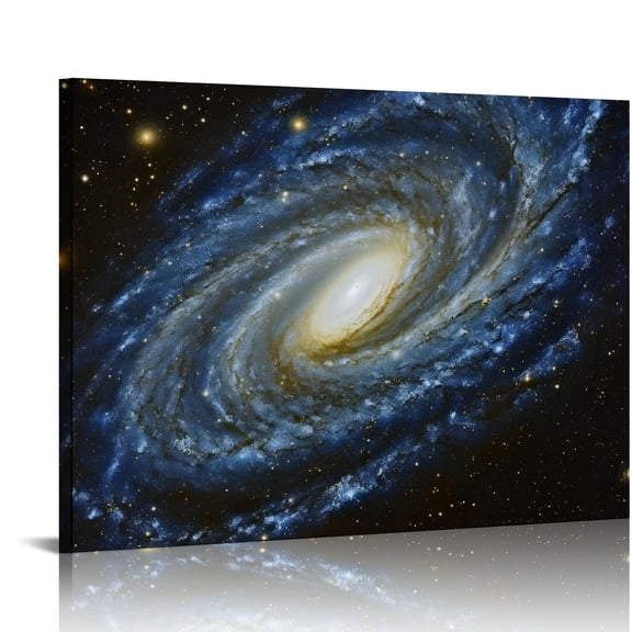 Nawypu Andromeda Spiral Galaxy in Blue Square Hubble Telescope Canvas Art Print Stretched Wall Decor