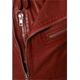 thumbnail image 3 of Fgnfyis Mens Jackets Vest Korean Version Slim Fit Zip Lapel Short Leather Coat Motorcycle Mens Winter Coats Red M, 3 of 4
