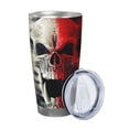 thumbnail image 2 of Haiem Red And White Screaming Demon Skull Printed 20oz Straight Skinny Car Cups With Insulated Cup Sleeve Portable Handle, Sports Travel Coffee Mug, Stainless Steel, Insulated-Straw Three-piece Set, 2 of 8
