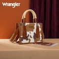 thumbnail image 3 of Wrangler Tote Bag Cow Print Western Satchel Bags for Women with Braided Rope Handle, Brown, 3 of 7