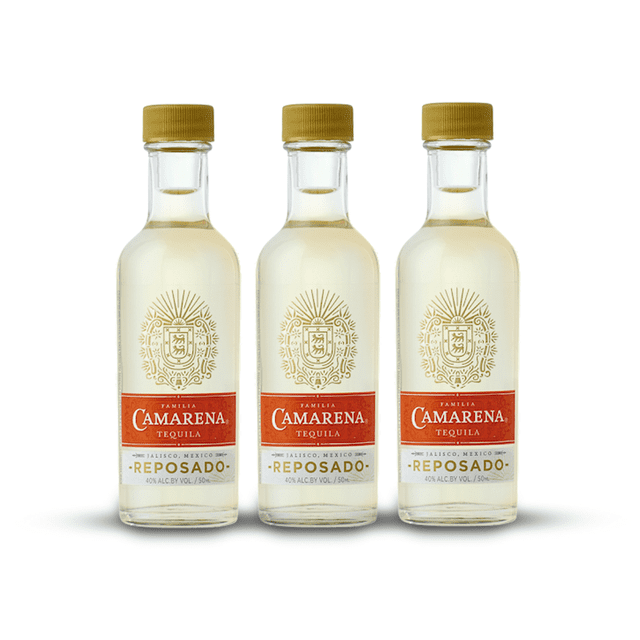 Pack de 3 Botellas Miniatura de Tequila Familia Camarena Reposado 50 ml