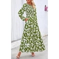 thumbnail image 3 of PRETTYGARDEN Women's Fall Dresses Long Sleeve Flowy Casual Floral Maxi Dress Crew Neck Smocked Tiered Long Dress, 3 of 7