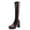Brown Boots, variant on Juebong Knee High Boots Women Chunky Heel Square Toe Tall Boot for Women High Heel Pull On Long Boots Black,36