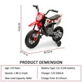 thumbnail image 7 of Accreate 12V Electric Dirt Bike for Kids with Dual Motors, Twist Grip Throttle, Spring Suspension, Red, 7 of 7