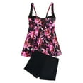 thumbnail image 4 of DHFJKG Tankini Swimsuit For Women High Waist Tummy Control Two Piece Bathing Suit With Adjustable Straps Floral Vacation Beachwear, 4 of 9