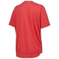 thumbnail image 3 of Women's Pressbox Heather Red Wisconsin Badgers Vintage Wash Poncho Captain T-Shirt, 3 of 3