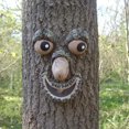 thumbnail image 3 of Funny Garden Tree Bark Decoration, Spring Outdoor Creative Ghost Face/Owl/Rabbit Garden Tree Statue Figurine Ornament, Poly Resin Yard Tree Hugger Props, Tree Sculpture Garden Decor (Ghost Face), 3 of 8