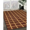thumbnail image 2 of Ahgly Company Indoor Square Abstract Saffron Red Checkered Area Rugs, 6' Square, 2 of 6
