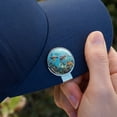 thumbnail image 5 of Ocean Coral Reef Sea Turtles Diving Golf Hat Clip With Magnetic Ball Marker, 5 of 7
