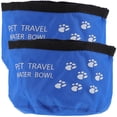 thumbnail image 4 of GOOHOCHY 2 cuencos para perros de tela Oxford de grado alimenticio, plegables, impermeables, portátiles, de viaje, para comida y agua de mascotas y gatos (azul), 4 of 8