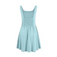 thumbnail image 5 of Sakmal Casual Summer Dresses for Women Sports Solid Pleated Blue Sleeveless Comfort Fit Mid-Length Slip Dress, 5 of 9