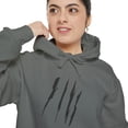 thumbnail image 5 of Effete Feline Claw Marks Scratch Unisex Garment-Dyed Hoodie, 5 of 9