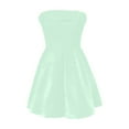 thumbnail image 2 of Fsqjgq Dresses for Women Evening Party Dress White Dress Short Elegant Strapless A Line Dress Slim Waist Sleeveless Short Prom Gown for Birthday Party Mini Dress Wedding Guest D XL, 2 of 3