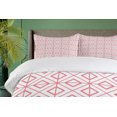 thumbnail image 4 of Ambesonne Pink Duvet Cover Sets, Vintage Triangles, 2-Queen, Pink and White, 4 of 7