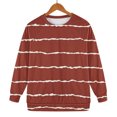thumbnail image 4 of Holzkary Oversized Sweatshirt for Women Warm Soft Printed Shirt Winter Sweatshirts Tops Loose Fit Casual Long Sleeve Striped Sweatshirt Comfy Fall Winter Outfits Clothes 2025 Fashion Wine M, 4 of 7