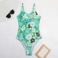thumbnail image 4 of Gibobby Trajes de Baño para Mujer Trajes de baño con estampado sexy para mujer Trajes de baño con cuello en U profundo Trajes de baño Trajes de baño(Azul celeste,CH), 4 of 5