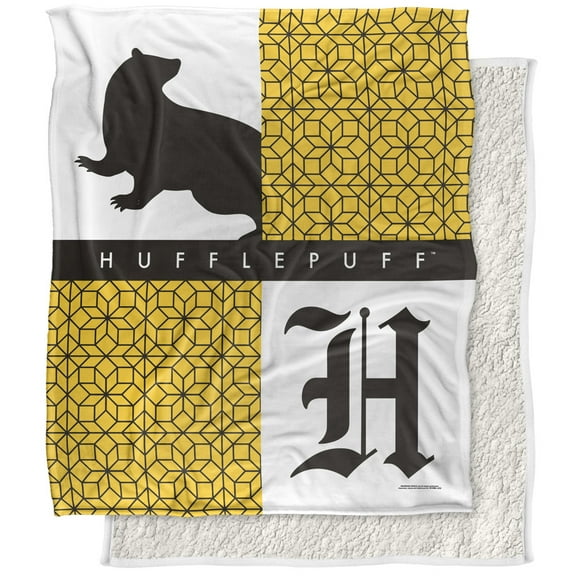 Harry Potter Blanket, 50"x60" Harry Potter House Pride Hufflepuff Silky Touch Sherpa Back Super Soft Throw Blanket