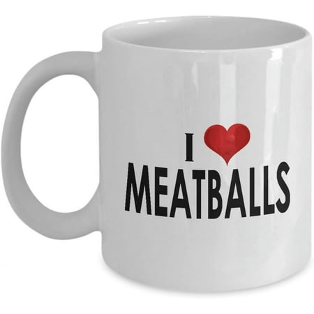

Gifts for Love Meatball Lovers Coffee Mug Tea Cup - 11oz Novelty - Meat Balls Food Addict Foodie Themed Funny Cute Gag Idea