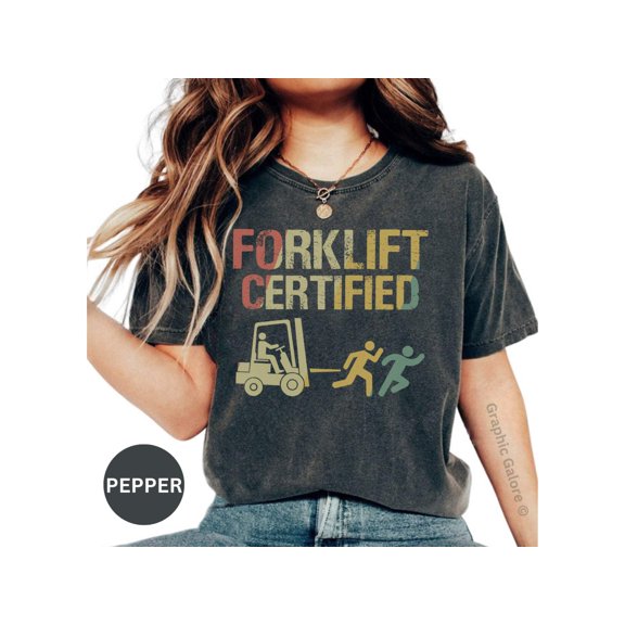 Forklift Certified Funny Graphic Tee - Vintage Unisex T-Shirt for Warehouse Workers | Ideal Christmas Halloween Gift