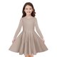 thumbnail image 1 of Odeerbi Niñas Manga Larga A-Vestido de Manga Larga Para Niñas Vestido Acampanado de Primavera Vestido Elástico de Colores Sólidos Vestido de Patinadora Twirly Vestido de Recital Escolar, 1 of 9